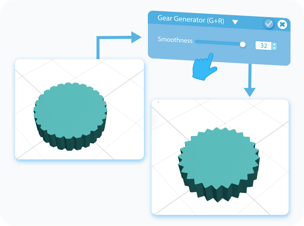 Customize Smoothness for Gear Generator with slider or text-box